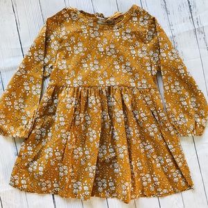 Brand New Mustard Floral Dress Size 3-4 Years